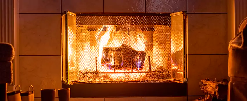 Mendota Hearth Landscape Fireplace Installation in Mastic, New York